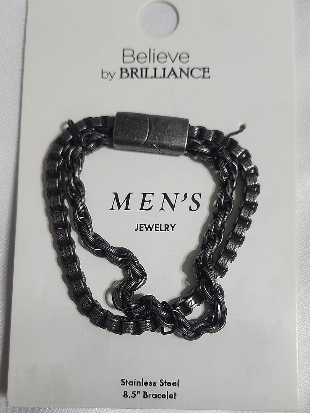 Believe by Brilliance Black Stainless Steel Men's Bracelet